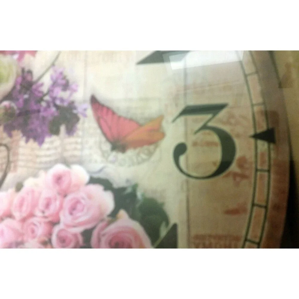 Round Wooden Kitchen Wall Decorative Clock, 12